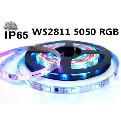 Tira PIXEL LED Digital 5 mts Flexible 24V 72W 300 Led WS2811 5050 IP65 RGB Full Color